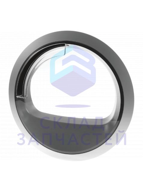 Люк. Комплектная дверь со сварным шарниром и крюком (серебристо-черный серый) для Bosch WTG864000W/04