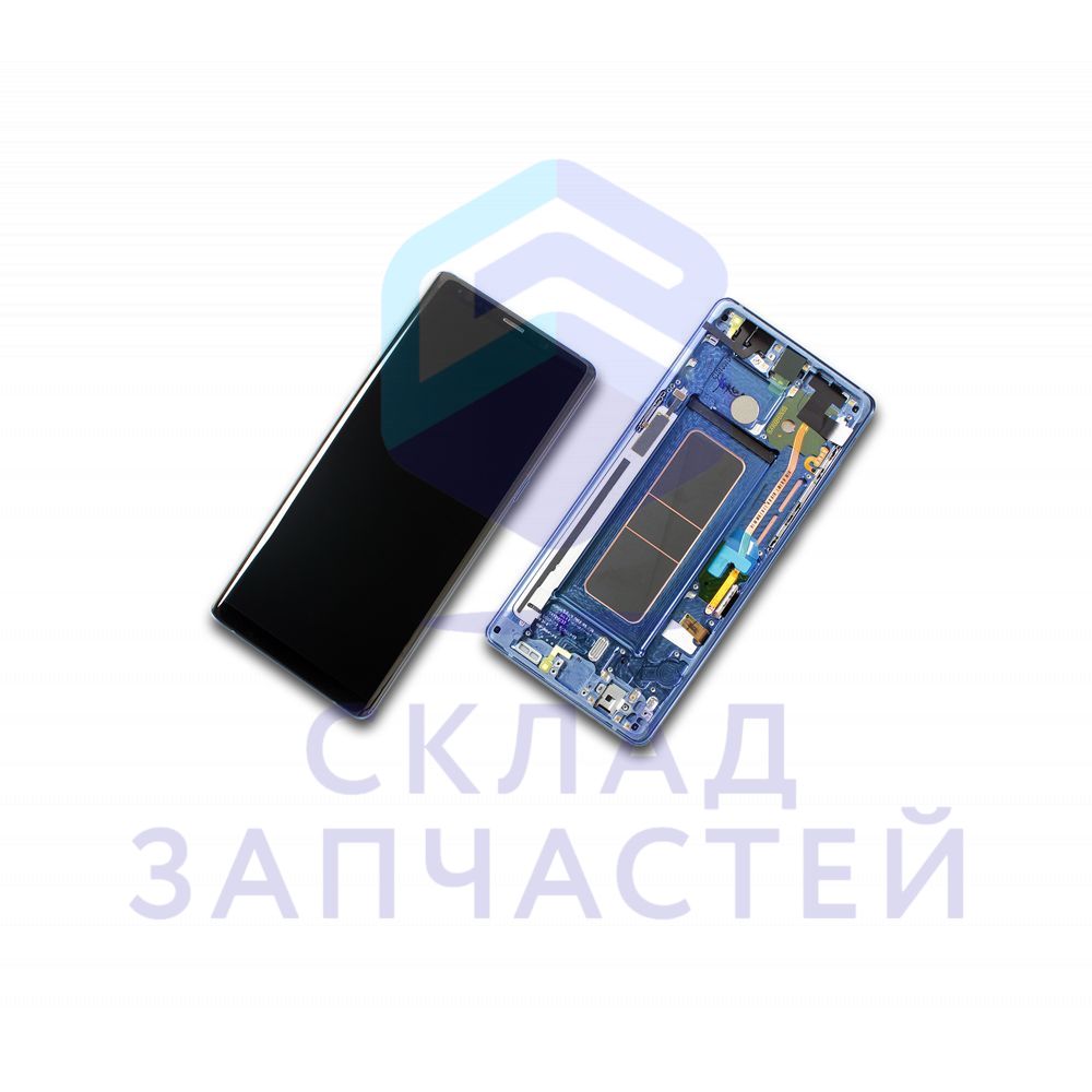 Дисплей в сборе с сенсорным стеклом (тачскрином) и передней панелью (Midnight Black) для Samsung SM-N950F/DS Galaxy Note 8