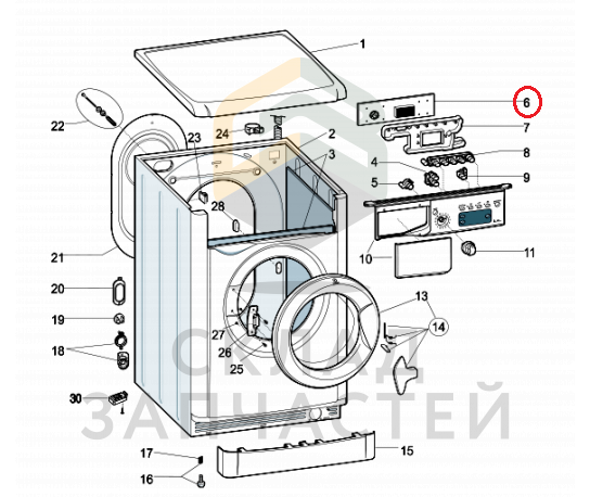 Плата (модуль) индикации для стиральной машины для Indesit IWE 6105 B (CIS)