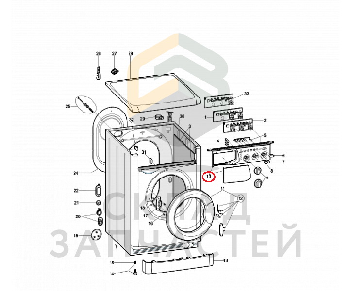 ПРИБОРНЫЙ ЩИТОК + РУКОЯТКА WISN82CSI, оригинал Indesit C00272265