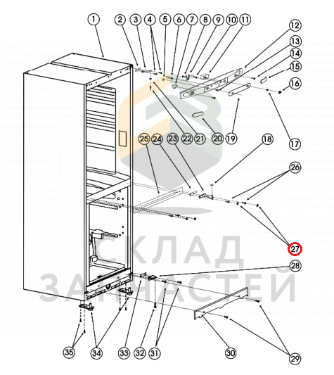 Крышка емкости холодильника для Indesit BI 18 NF L
