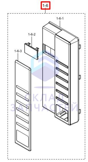 Изображение товара DE94-02606V Samsung оригинал, панель управления в сборе, цвет черный
