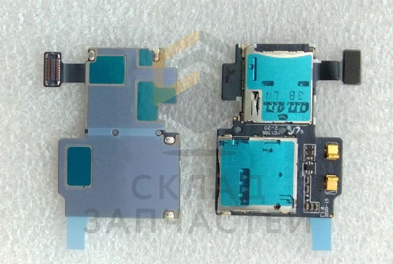 Разъем SIM + Карты памяти в сборе для Samsung GT-I9500 GALAXY S4 LaFleur 2014