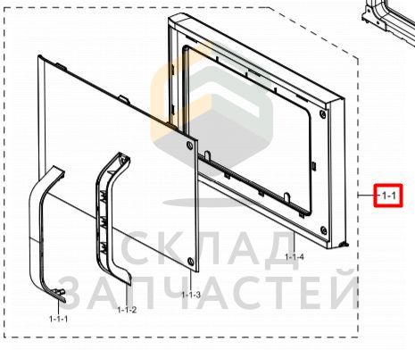 Дверь СВЧ, фронтальная часть, цвет белый для Samsung MG23K3515AW