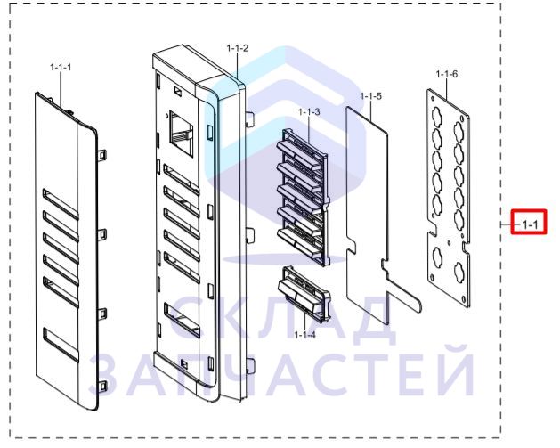 Изображение товара Панель управления в сборе Samsung DE94-03667P оригинал серебристый