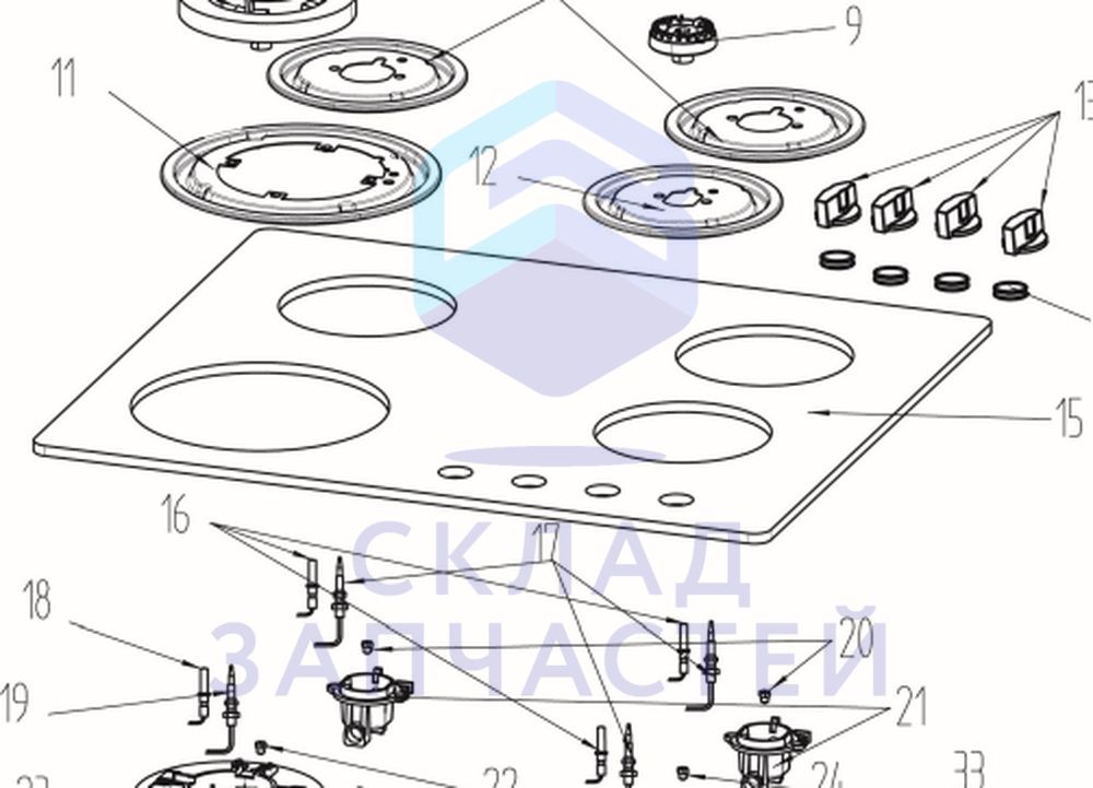 0530053342 Haier оригинал, стеклокерамическая панель, черная