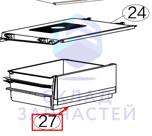 0060867621D Haier оригинал, ящик для овощей