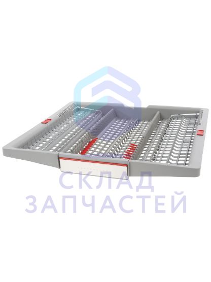 Изображение товара 00772175 Bosch оригинал, выдв. ящик для стол. приборов светло-серый, в комплекте с ручкой, откидными лотками и откидными пальцами