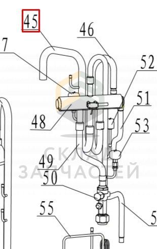 Соединительная труба 4-ходового клапана и газожидкостного сепаратора для Haier AV12NMSETA (AA8TC0E2900)